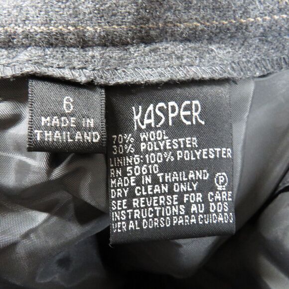 Kasper Gray Pinstripe Wool Blend Classic Pantsuit Career Suit Size 6 - Picture 11 of 11